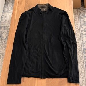 James Perse Charcoal Full-Zip Cashmere Sweater